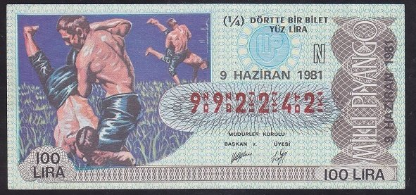 1981 9 HAZİRAN ÇEYREK BİLET - N SERİSİ