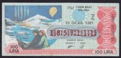 1981 19 OCAK YARIM BİLET - Z SERİSİ
