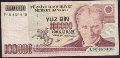 7.Emisyon 2.Tertip 100000 Lira E60 459409 Temiz