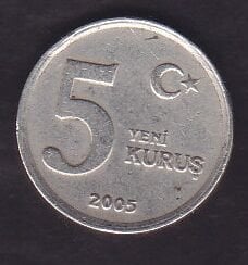 2005 Yılı 5 Yeni Kuruş