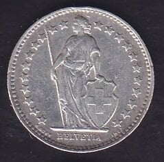 İsviçre 1/2 Frank 1953 Gümüş