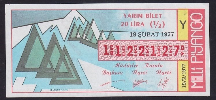 1977 19 ŞUBAT YARIM BİLET