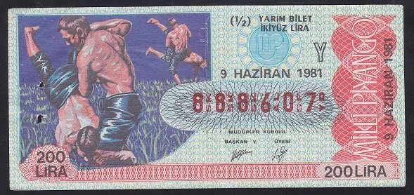 1981 9 HAZİRAN YARIM BİLET - Y SERİSİ