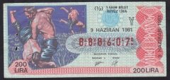 1981 9 HAZİRAN YARIM BİLET - Y SERİSİ