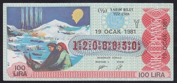 1981 19 OCAK YARIM BİLET - Y SERİSİ
