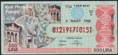 1986 9 Mart Yarım Bilet - Y Serisi