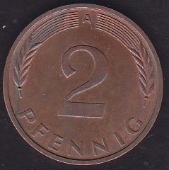 Almanya 2 Pfennig 1992 A