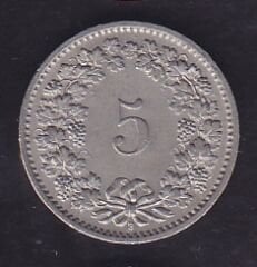 İsviçre 5 Rappen 1969