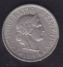 İsviçre 5 Rappen 1969