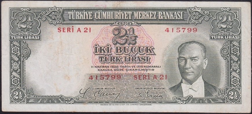 2.Emisyon 2.5 Lira A21 415799 Çok Temiz +