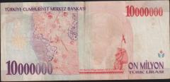 7.Emisyon 10 000 000 Lira C72 404619 Çok Temiz