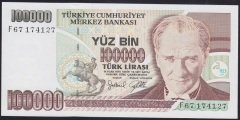 7.EMİSYON 3.TERTİP 100000 LİRA F67 174127 ÇİLALTI ÇİL