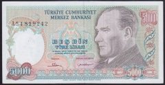 7.EMİSYON 1.TERTİP 5000 LİRA A54 819242 ÇİLALTI ÇİL
