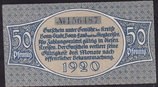 ALMANYA 50 PFENNİNG NOTGELD 1920 ÇİL
