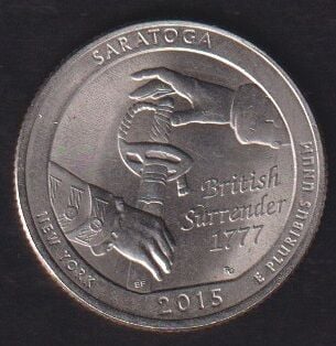 Amerika Çeyrek Dolar 2015 P Hatıra Saratoga Ulusal Tarihi Parkı