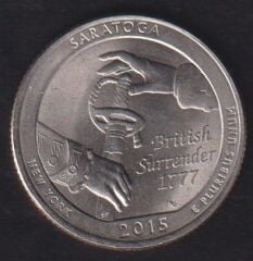 Amerika Çeyrek Dolar 2015 P Hatıra Saratoga Ulusal Tarihi Parkı