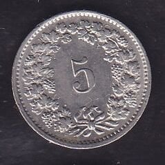 İsviçre 5 Rappen 1970