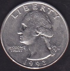Amerika Çeyrek Dolar 1993 D