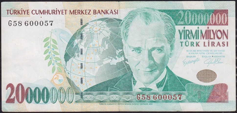 7.Emisyon 20 000 000 Lira G58 600057 Çok Temiz