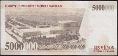 7.Emisyon 5 000 000 Lira H84 179084 Çok Temiz+
