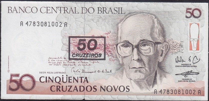Brezilya 50 Cruzado Novo 1990 Çilaltı Çil