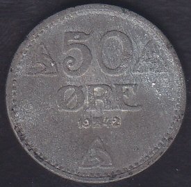 NORVEÇ 50 ÖRE 1942