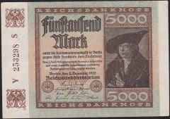 Almanya 5000 Mark 1922 Çok Çok Temiz