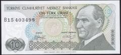 7.Emisyon 1.Tertip 10 Lira B15 403498 Çil