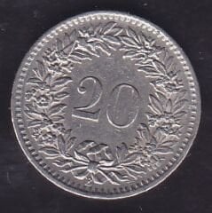 İsviçre 20 Rappen 1965