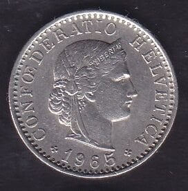 İsviçre 20 Rappen 1965