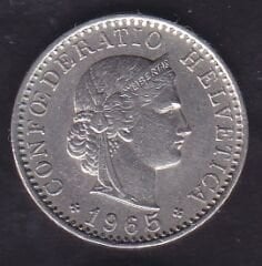 İsviçre 20 Rappen 1965