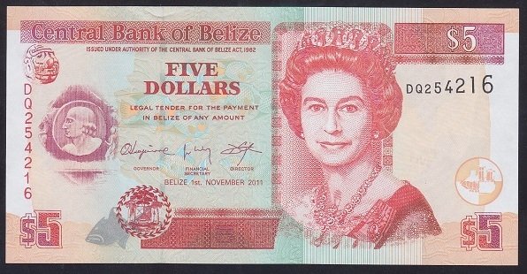 BELIZE 5 DOLAR 2011 ÇİL KRALİÇE