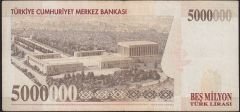 7.Emisyon 5 000 000 Lira H80 236129 Çok Temiz+