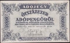 Macaristan 500000 Adopengo 1946 Ççt Çilaltı