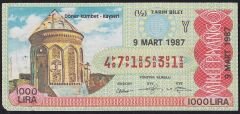 1987 9 Mart Yarım Bilet - Y Serisi