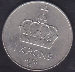 NORVEÇ 1 KRONE 1976