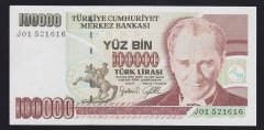 7.Emisyon 3.Tertip 100000 Lira J01 521616 Çilaltı Çil