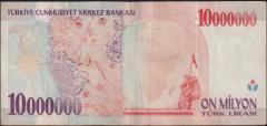 7.Emisyon 10 000 000 Lira C70 564323 Çok Temiz+