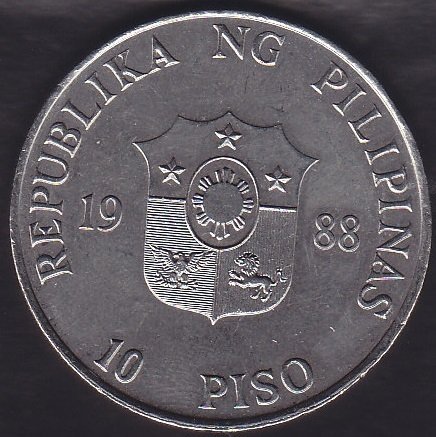 FİLİPİNLER 10 PESO 1988