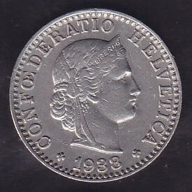 İsviçre 20 Rappen 1938