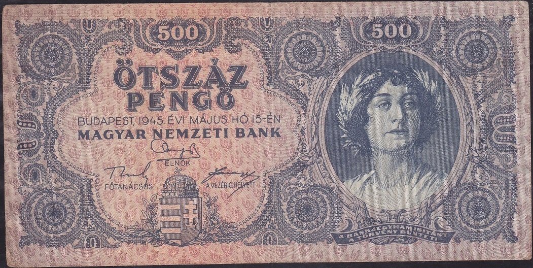 Macaristan 500 Pengo 1945 Çok Temiz+ Pick 117x