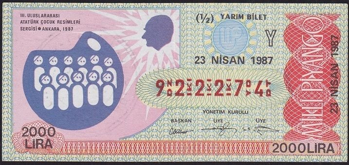 1987 23 Nisan Yarım Bilet - Y Serisi