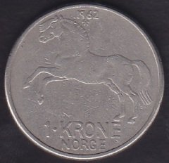 NORVEÇ 1 KRONE 1962