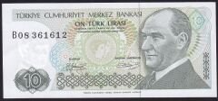 7.Emisyon 1.Tertip 10 Lira B08 361612 Çilaltı Çil