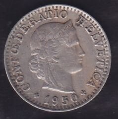 İsviçre 20 Rappen 1950