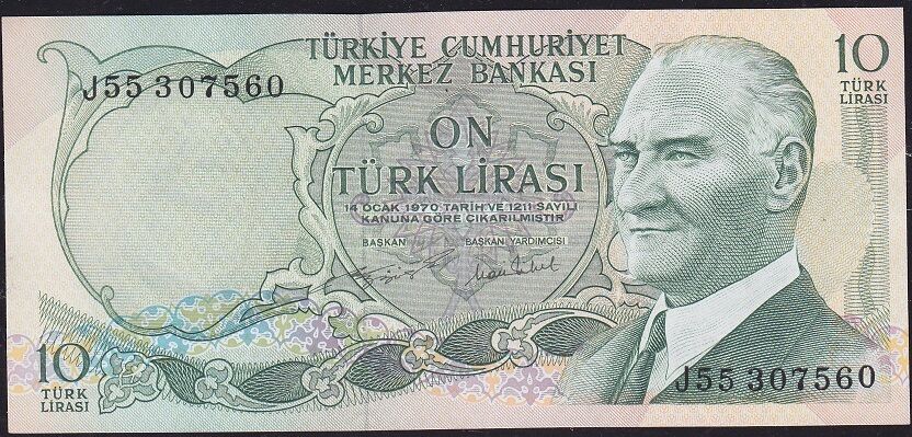 6.Emisyon 2.Tertip 10 Lira J55 307560 Çilaltı Çil