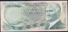6.Emisyon 2.Tertip 10 Lira J55 307560 Çilaltı Çil