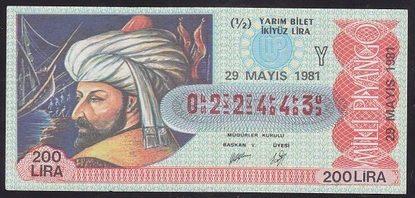 1981 29 MAYIS YARIM BİLET - Y SERİSİ