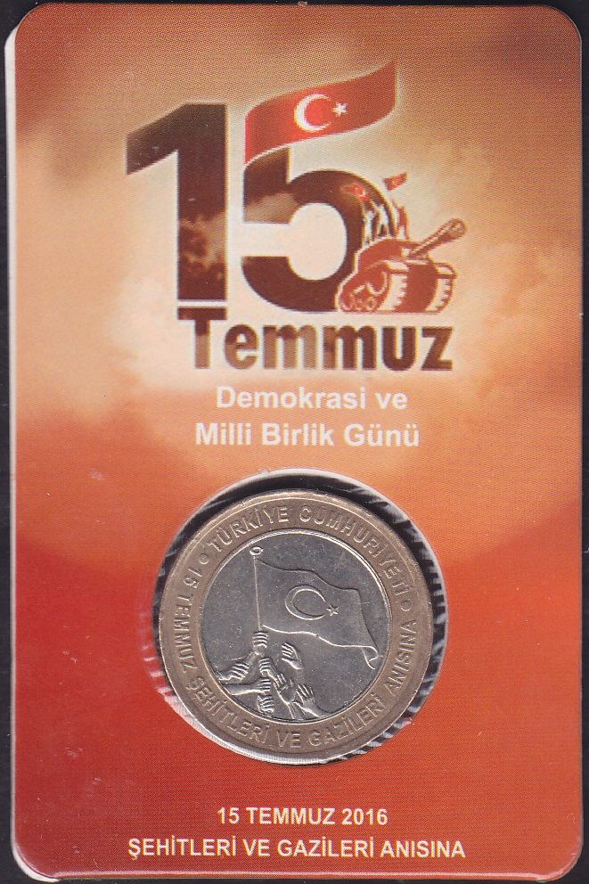 2016 Yılı 15 Temmuz Hatıra 1 Lira Özel Kitinde