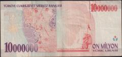 7.Emisyon 10 000 000 Lira C68 910637 Çok Temiz